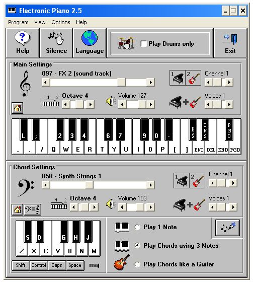 virtual piano keyboard