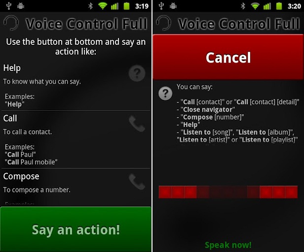 android apps voice actions
